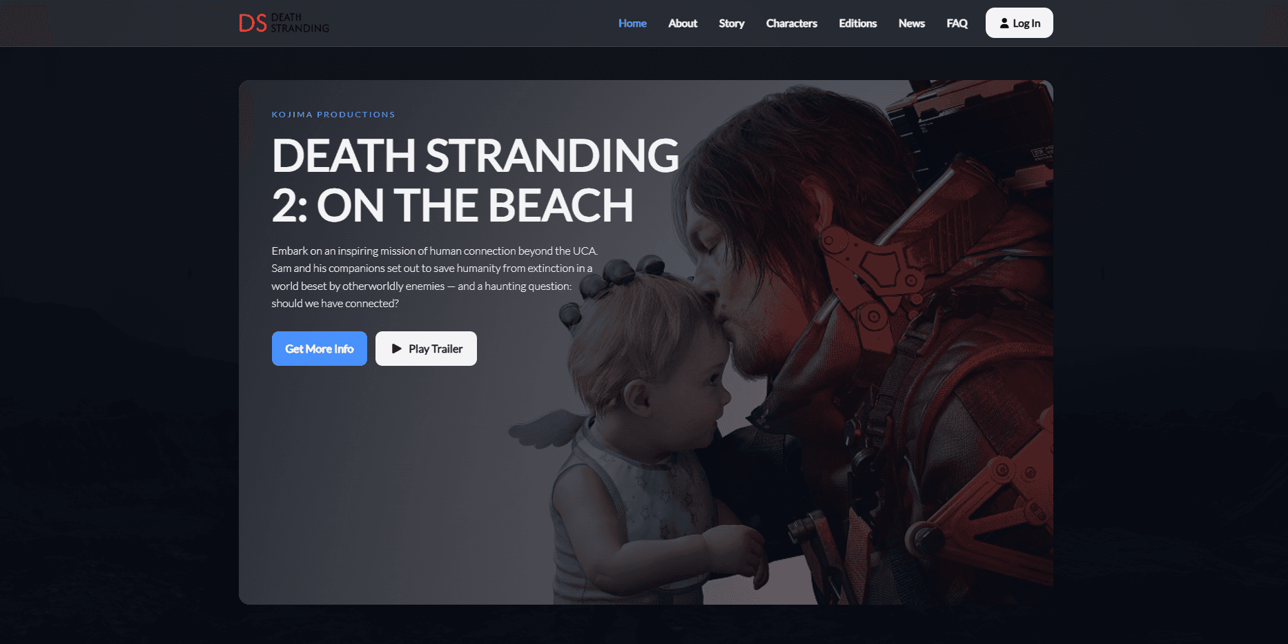 Death Stranding Landing Page