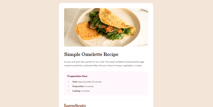 Recipe Page