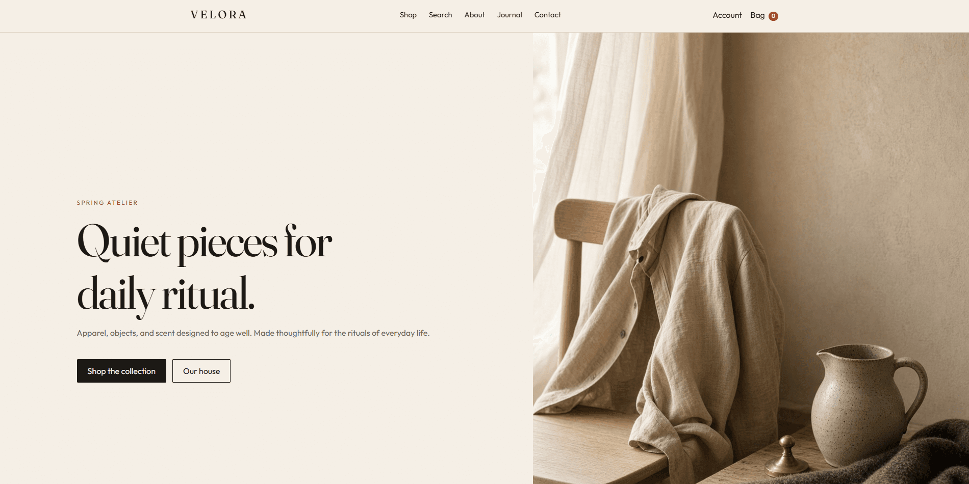 VELORA Landing Page